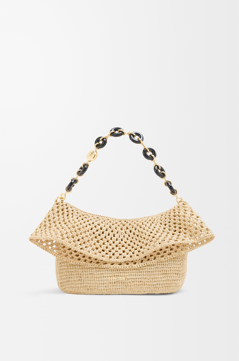 Medium Ola bag in raffia and calfskin 4