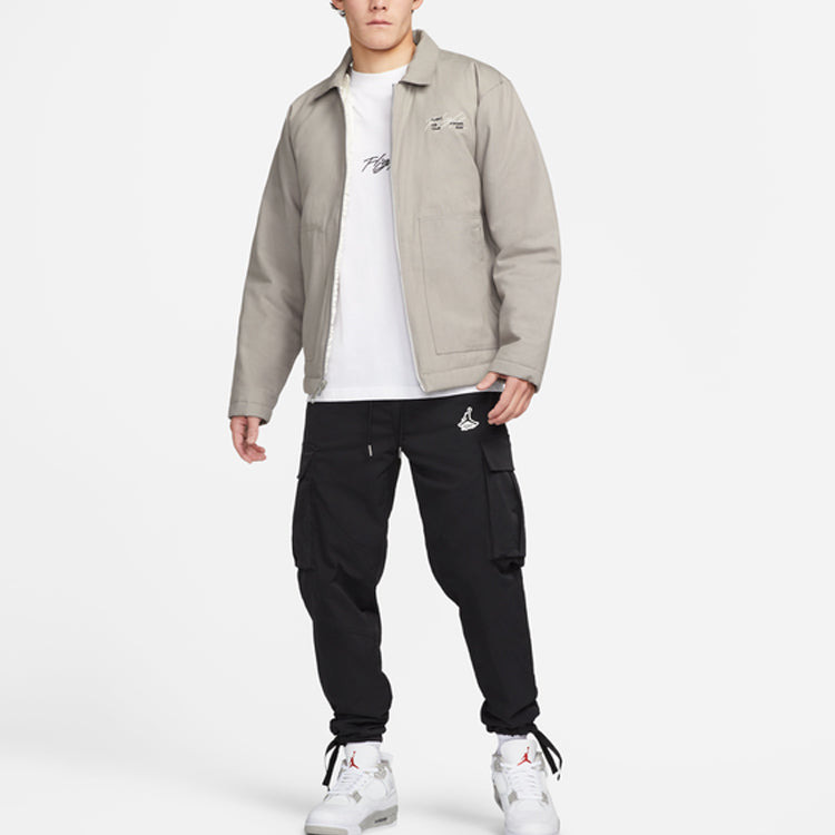 Air Jordan Alphabet Printing Zipper Jacket Gray DJ0239-016 - 3