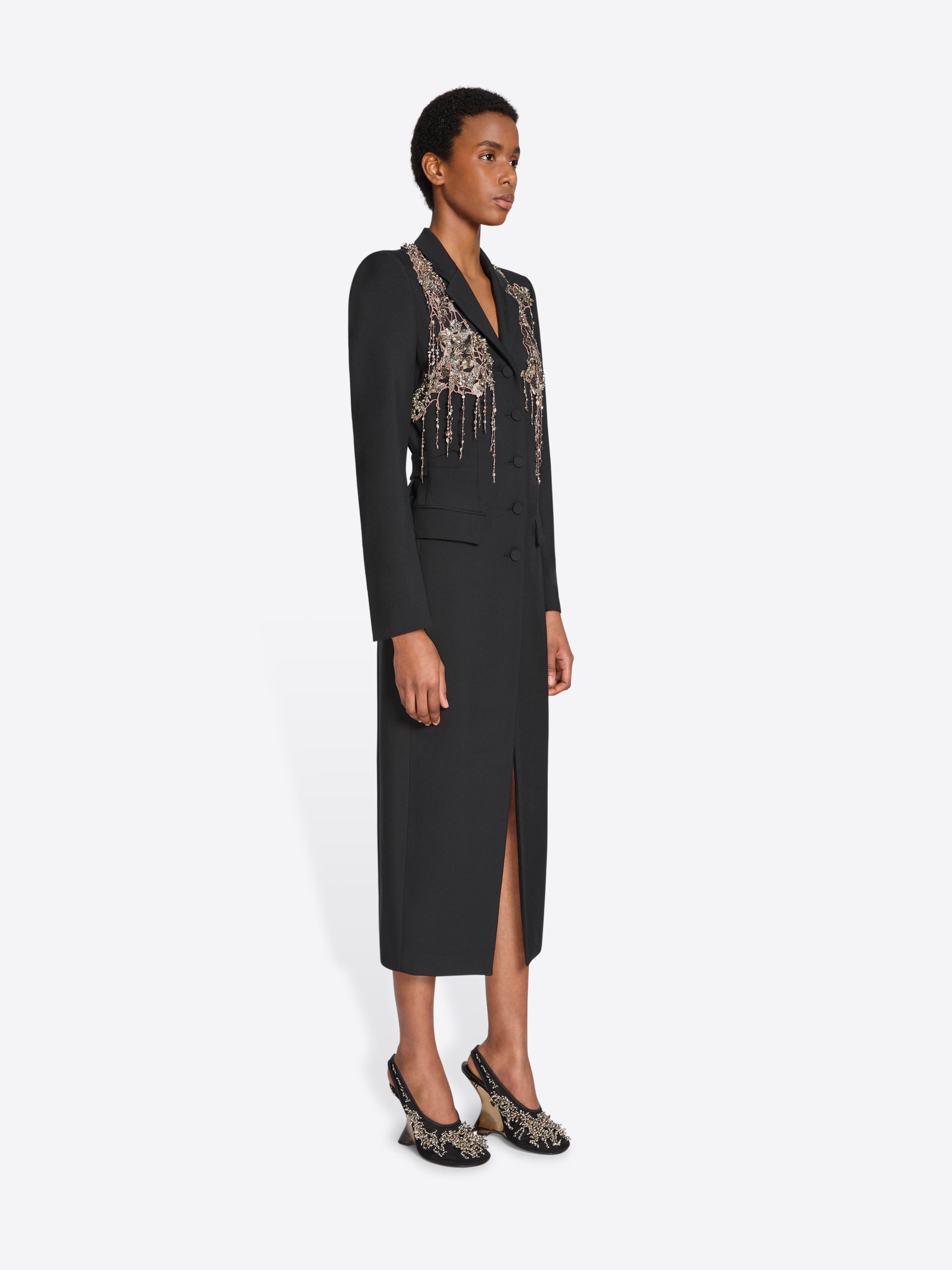 EMBELLISHED WOOL COAT - 3