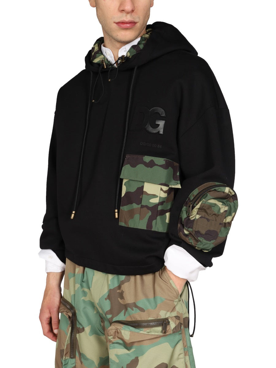 Dolce & Gabbana Men Sweatshirt With Camo Details - 3