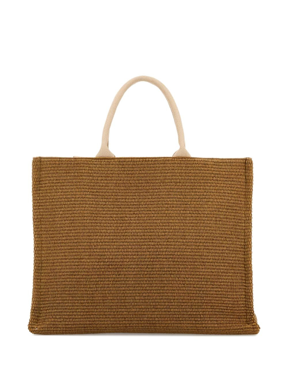 raffia flower tote bag - 2