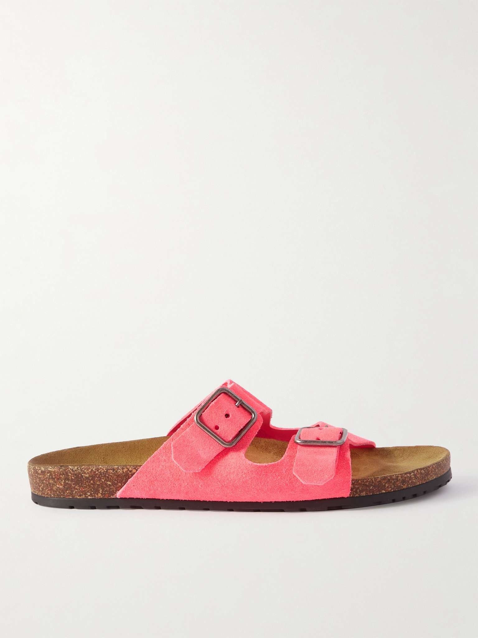 Jimmy Buckled Neon Suede Sandals - 2
