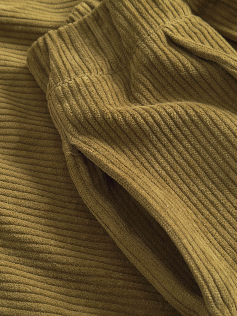 CORDUROY WIDE PANTS - OLIVE 4