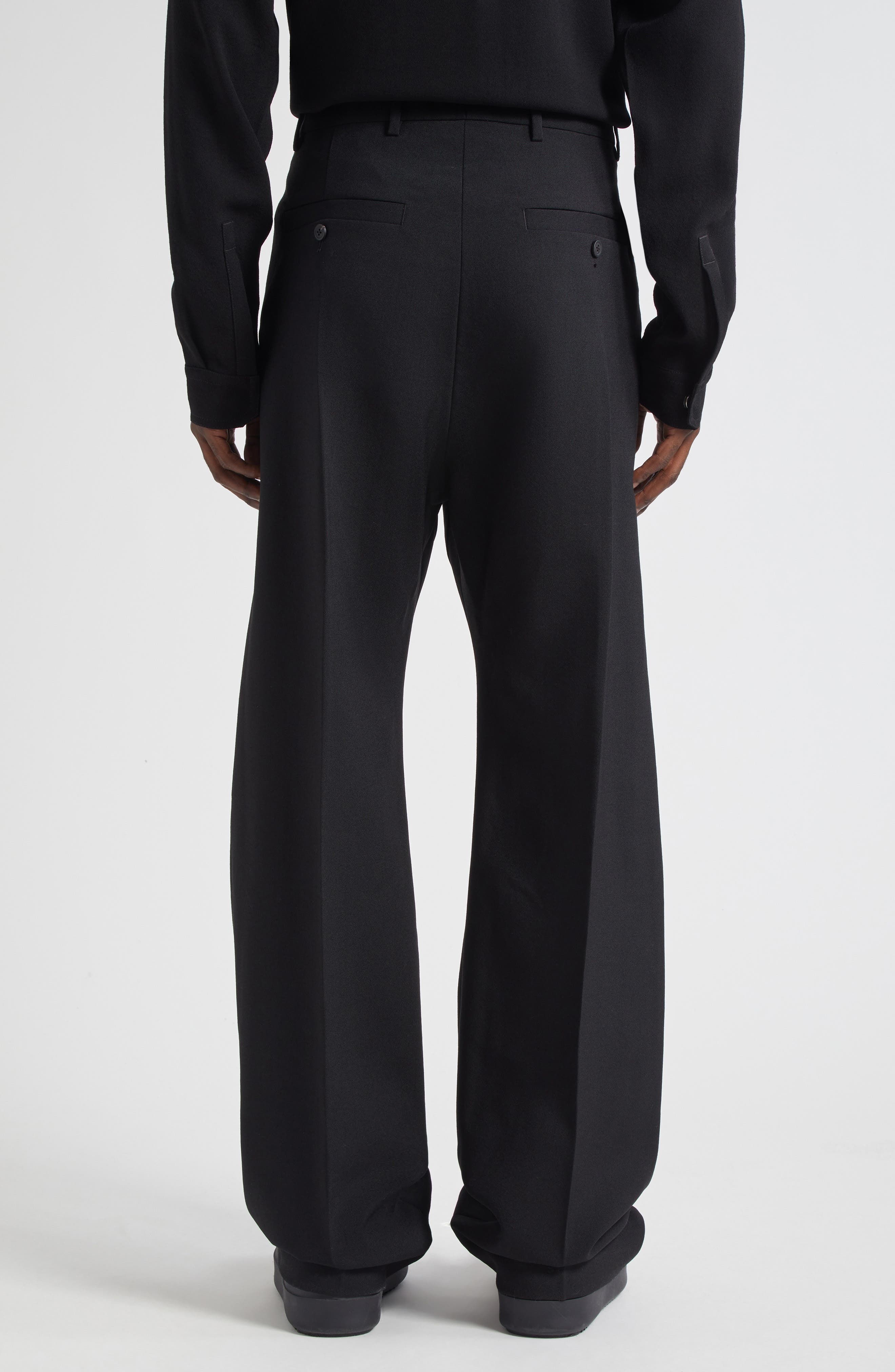 Rick Owens Tailored Geth Wide Leg Virgin Wool Pants in Black at Nordstrom - 3