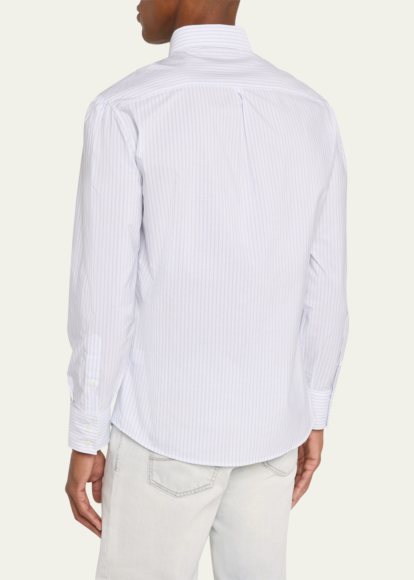 Men's Cotton Stripe Button-Collar Sport Shirt - 3