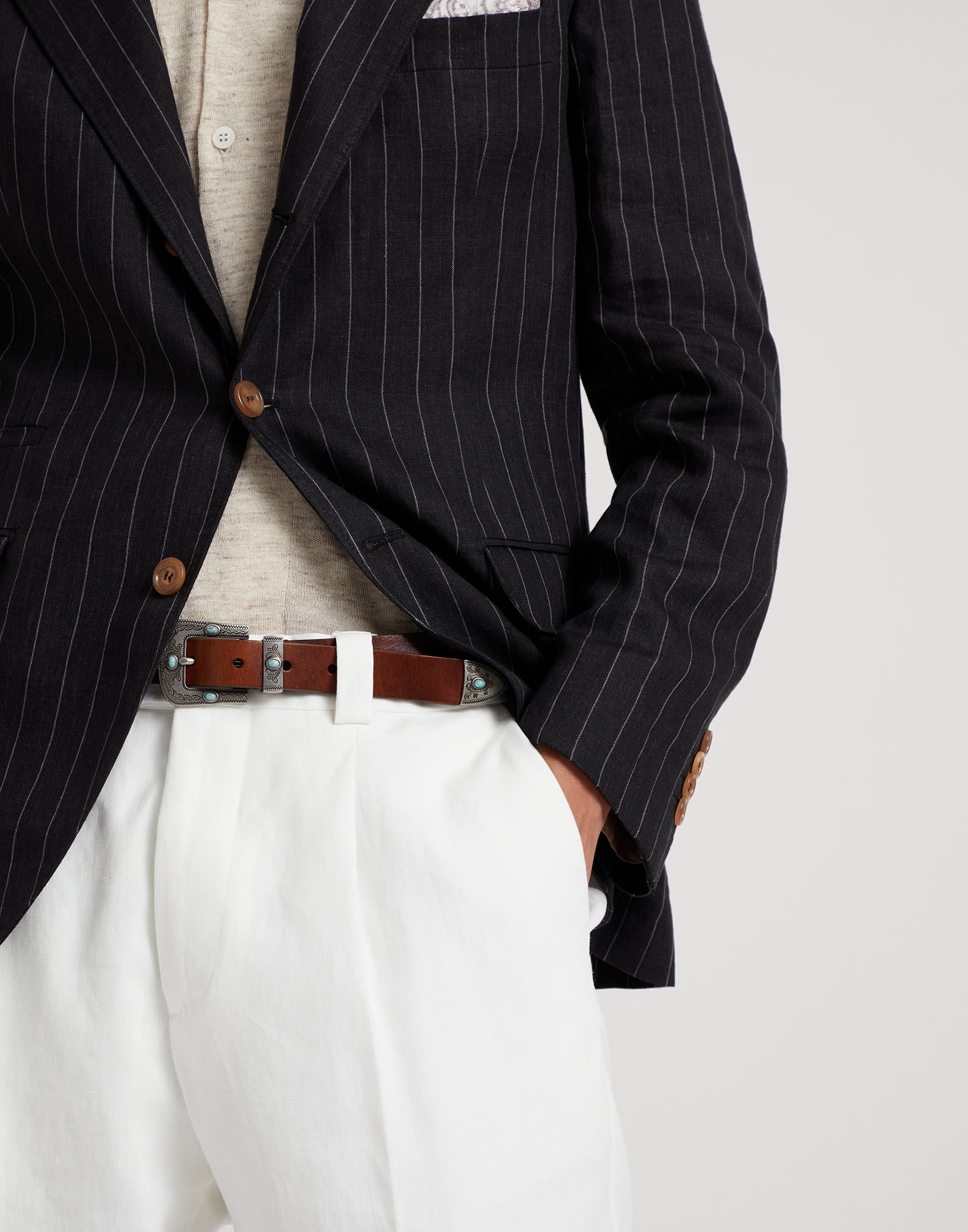 【★エレガント★】Brunello Cucinelli ☆ カーフスキン ベルト ☆エレガント☆】Brunello Cucinelli ☆ カーフベルト
