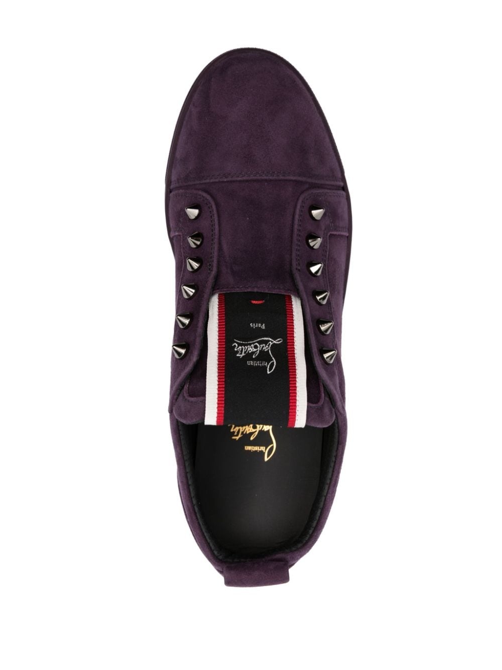 logo-patch leather sneakers - 4