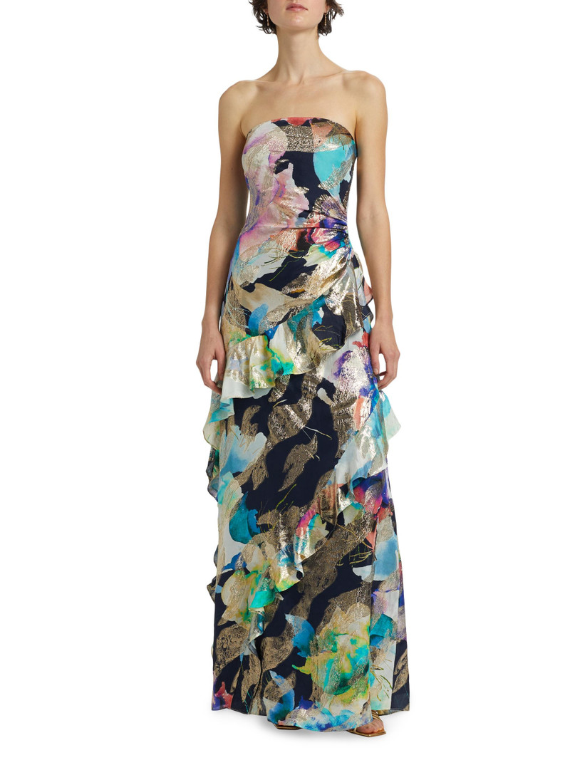 Women's Dominika Strapless Gown - Spring Navy Marble 3