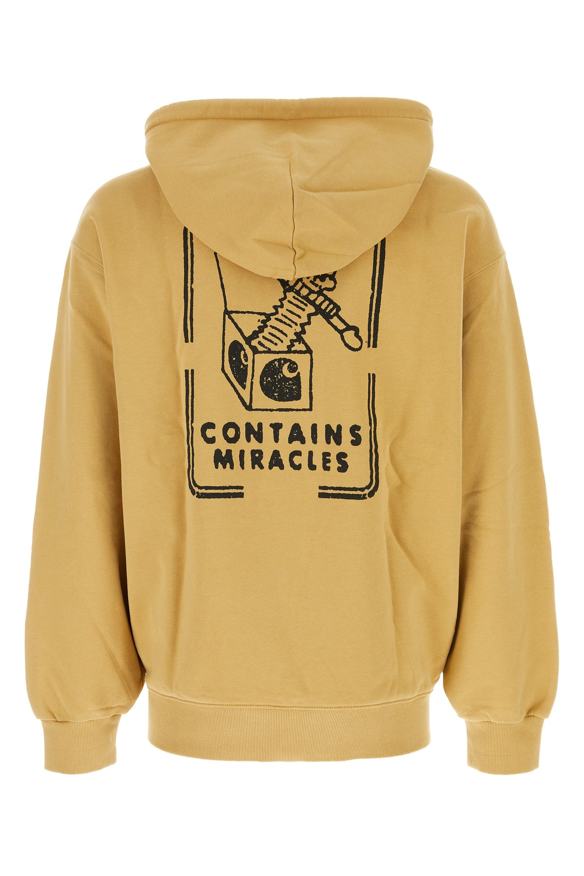 Mustard cotton Hooded Stamp Sweat - 2