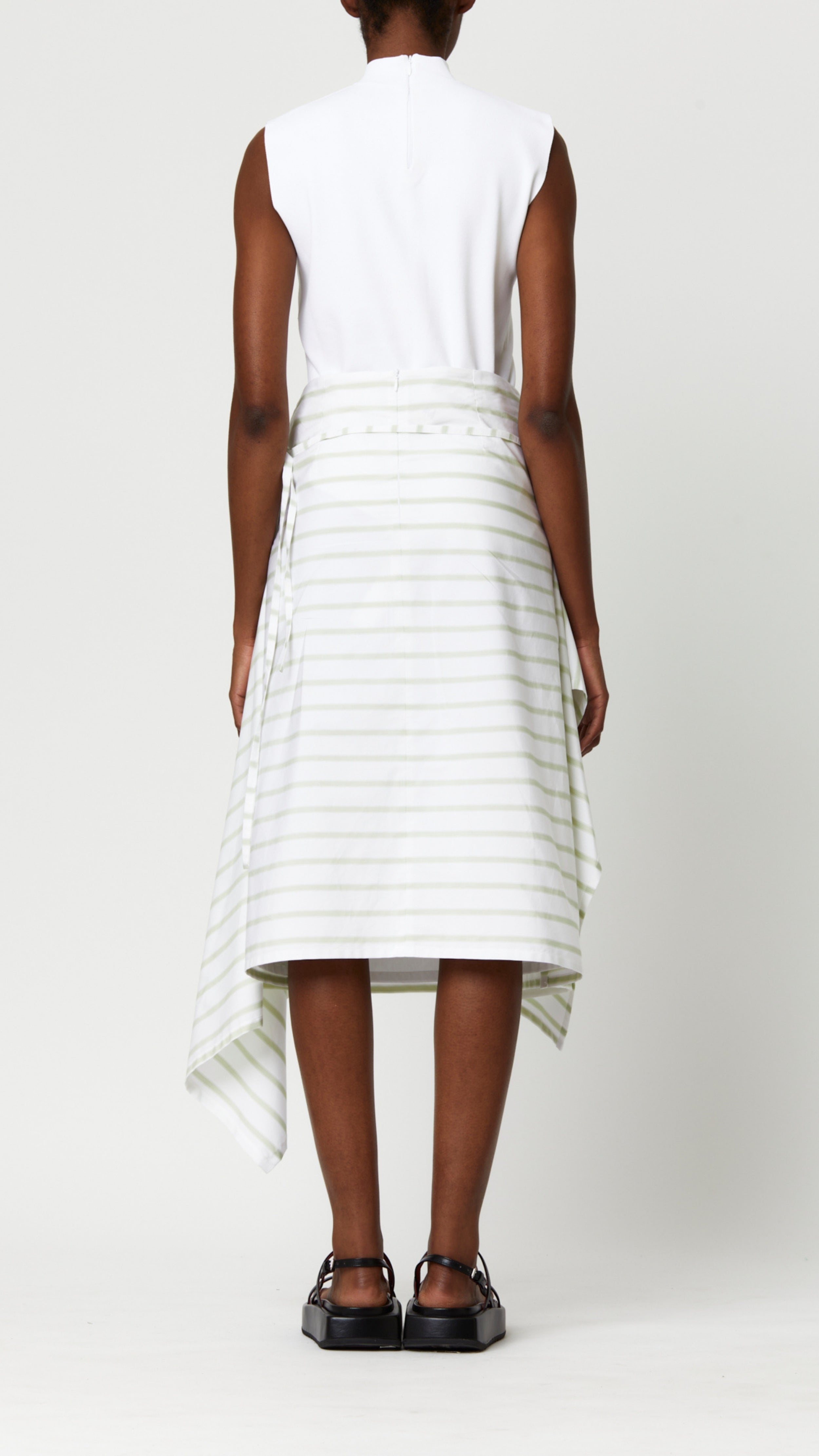 Asymmetrical Striped Skirt - 4