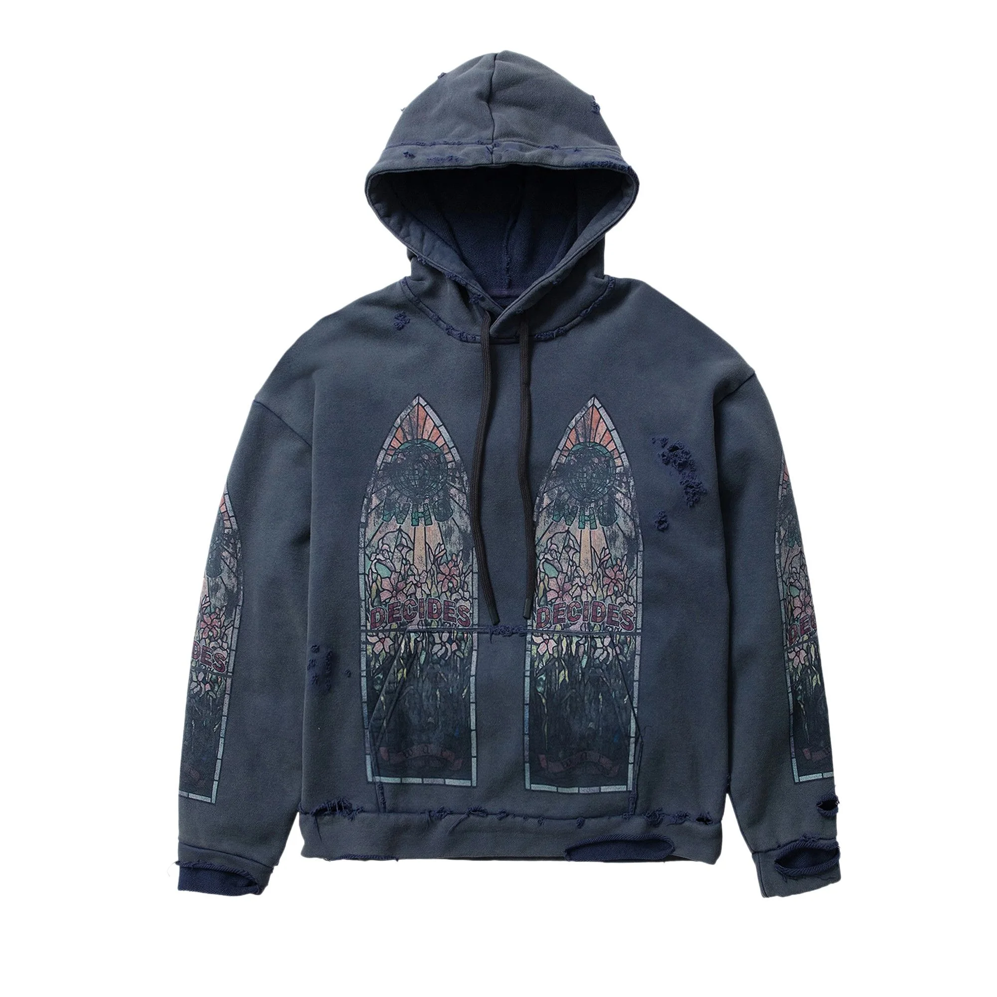 Who Decides War Faded Hooded Pullover 'Indigo' - 1