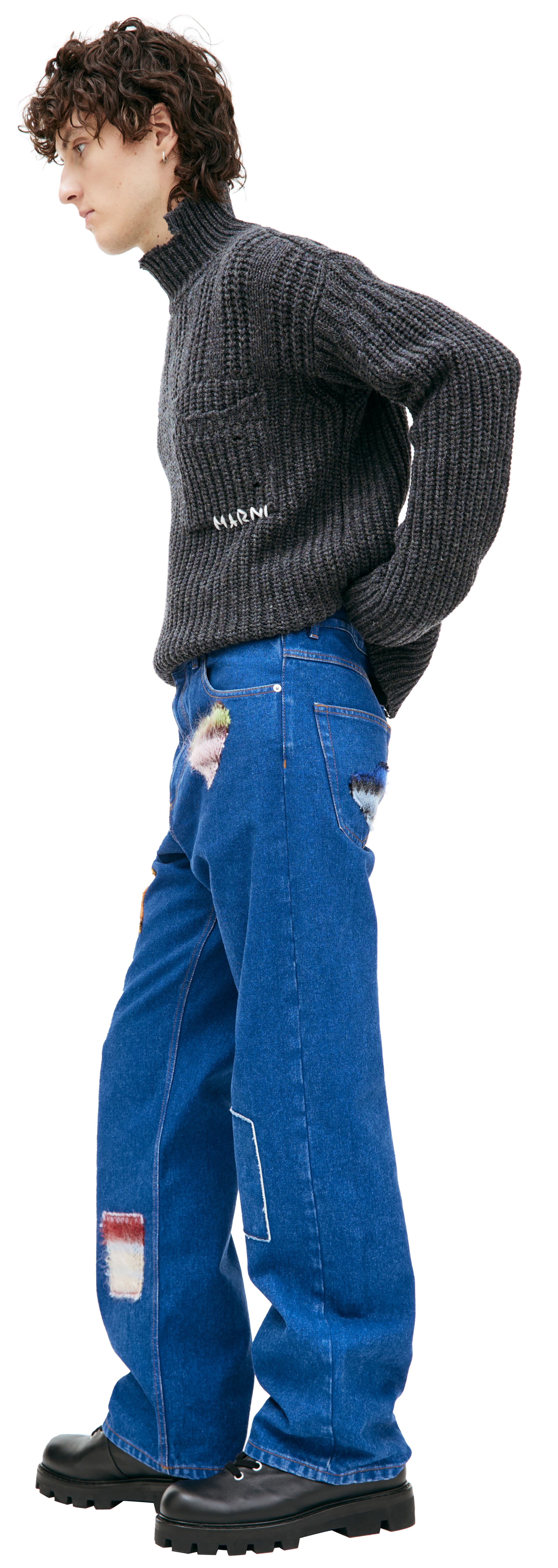 STRAIGHT JEANS WITH PATCHES - 2