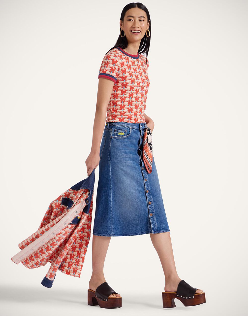 The Button Front Vagabond Midi Skirt - 2