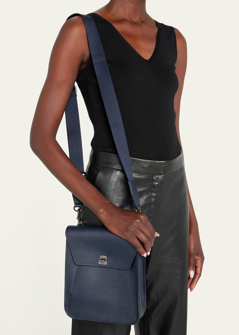 AKRIS Anouk Small Leather Messenger Bag outlook