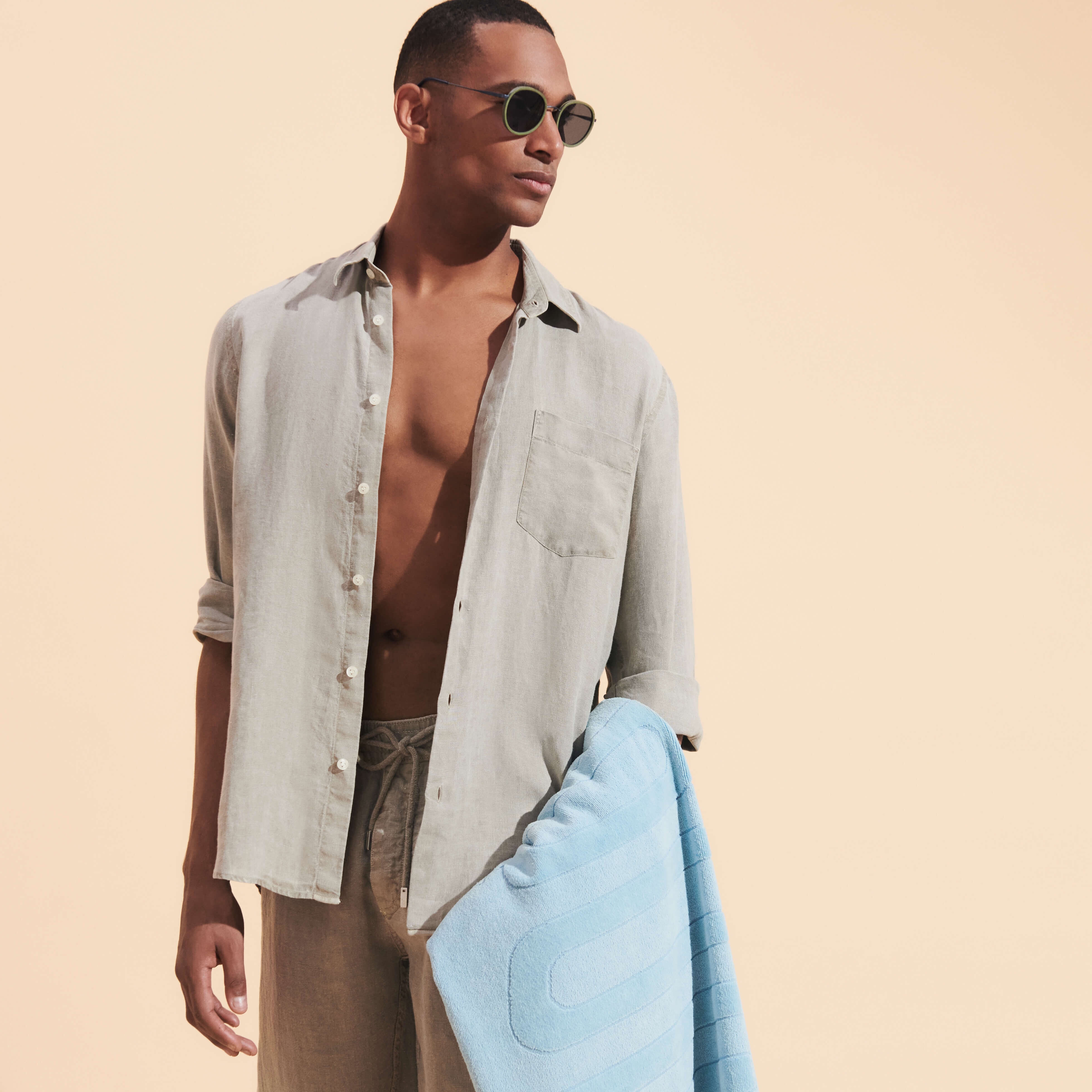 Men Linen Shirt Mineral Dye - 6