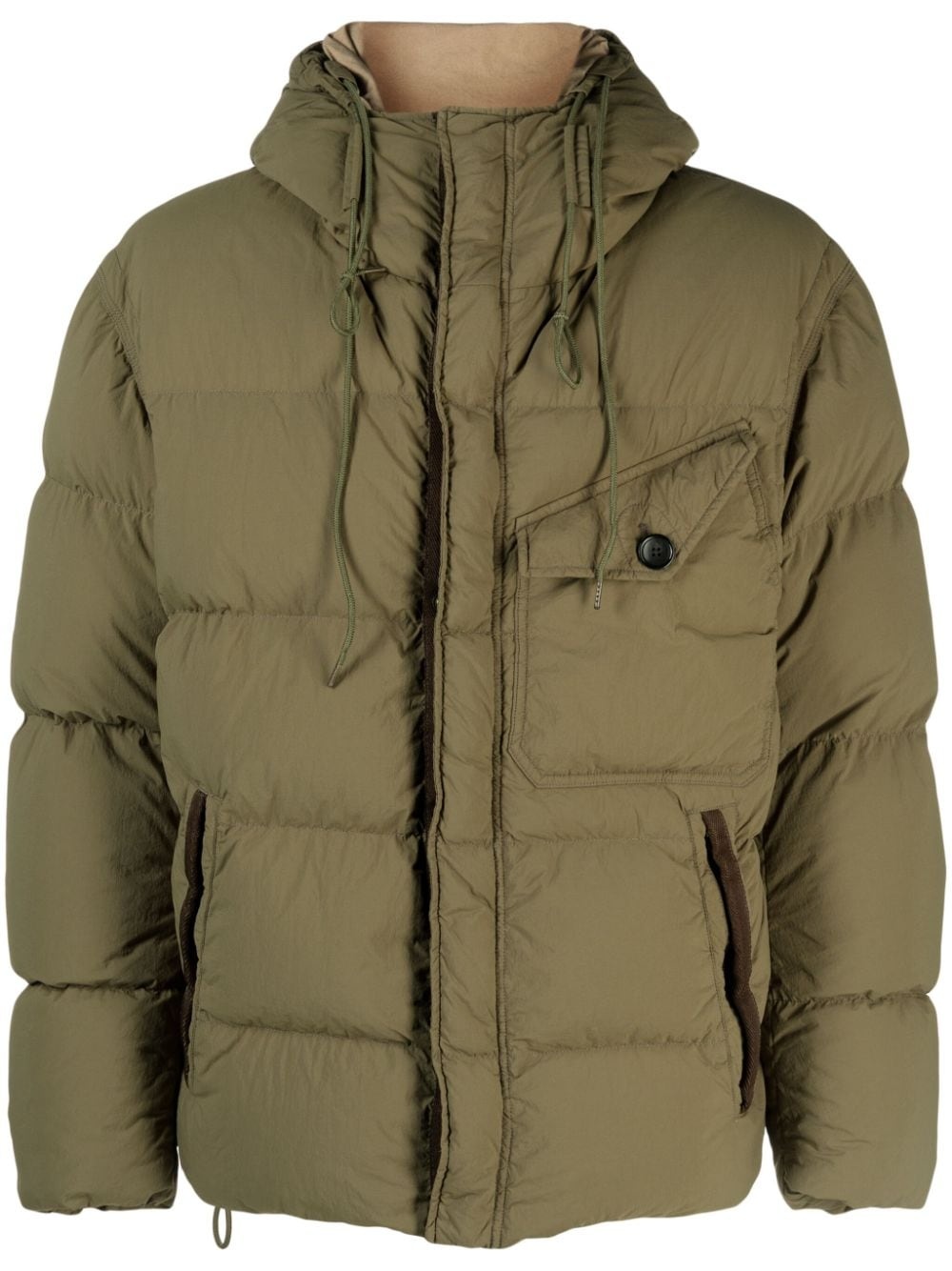 hooded duck-down jacket - 1