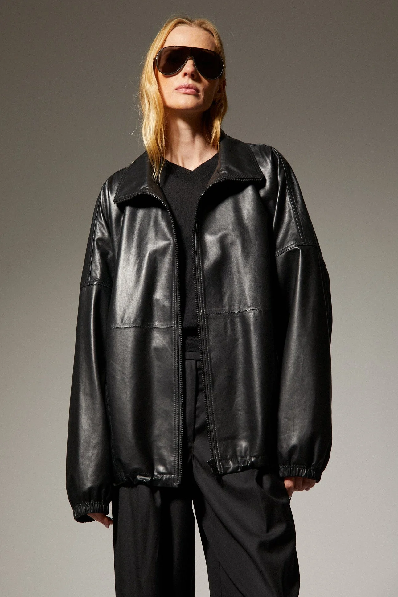 LEATHER ANORAK - 1