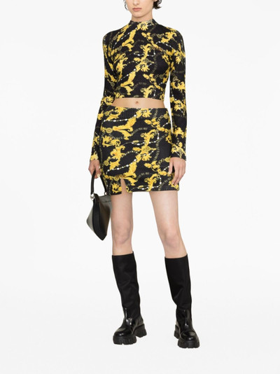 VERSACE JEANS COUTURE Chain Couture-print knitted miniskirt outlook