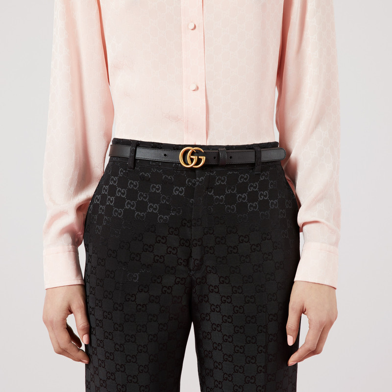 GUCCI Leather belt with Double G buckle outlook