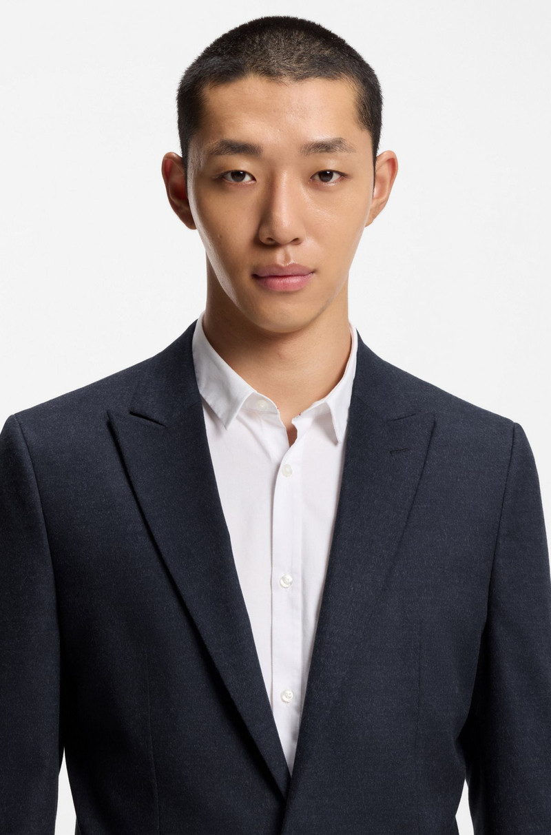 EXTRA-SLIM-FIT BLAZER IN MELANGE PERFORMANCE-STRETCH FLANNEL 5