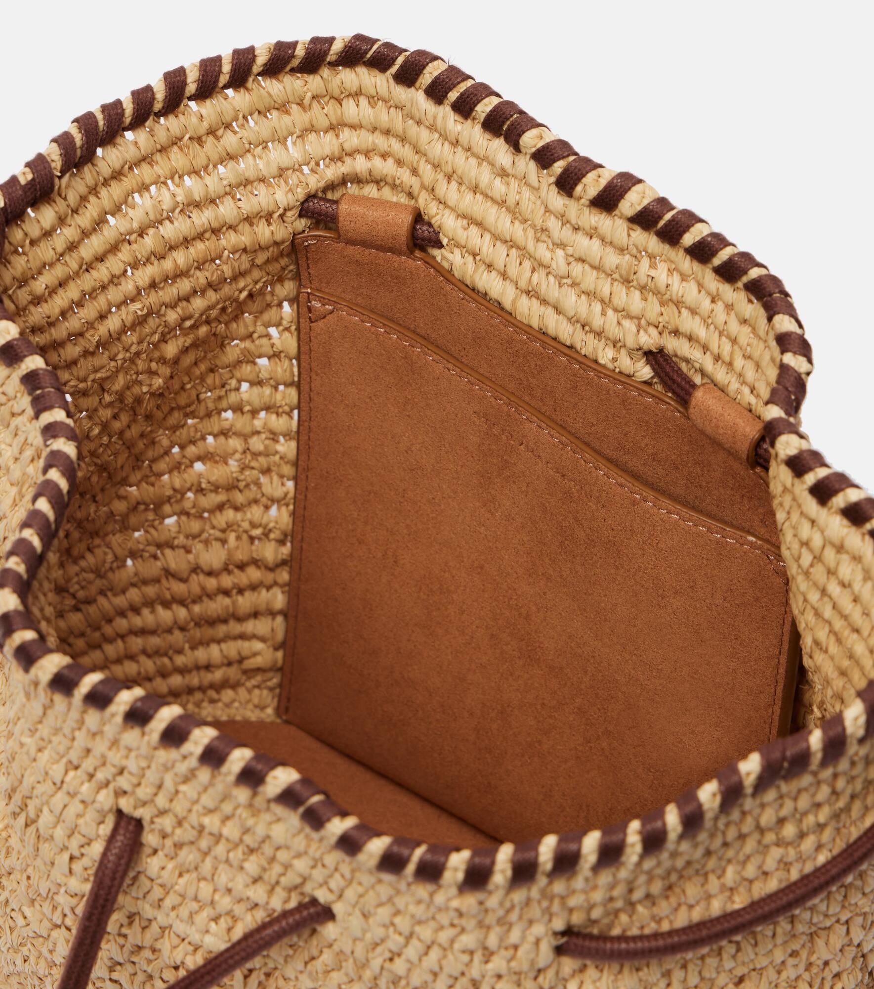 Falabella Small raffia bucket bag - 3