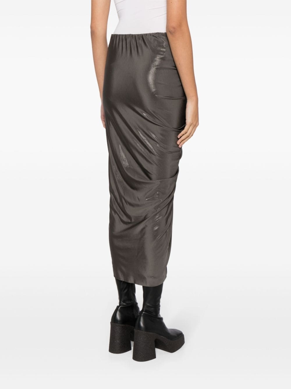 high-waisted draped skirt - 4