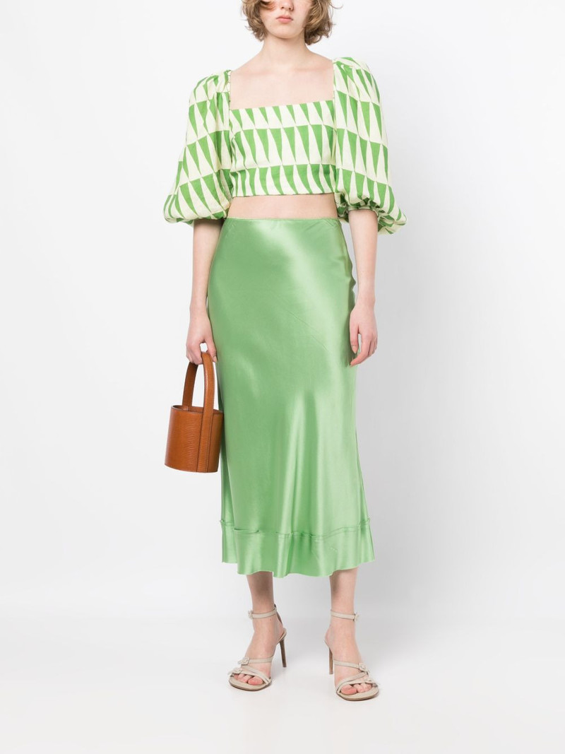 CALA de la CRUZ Sami geometric-print linen top outlook