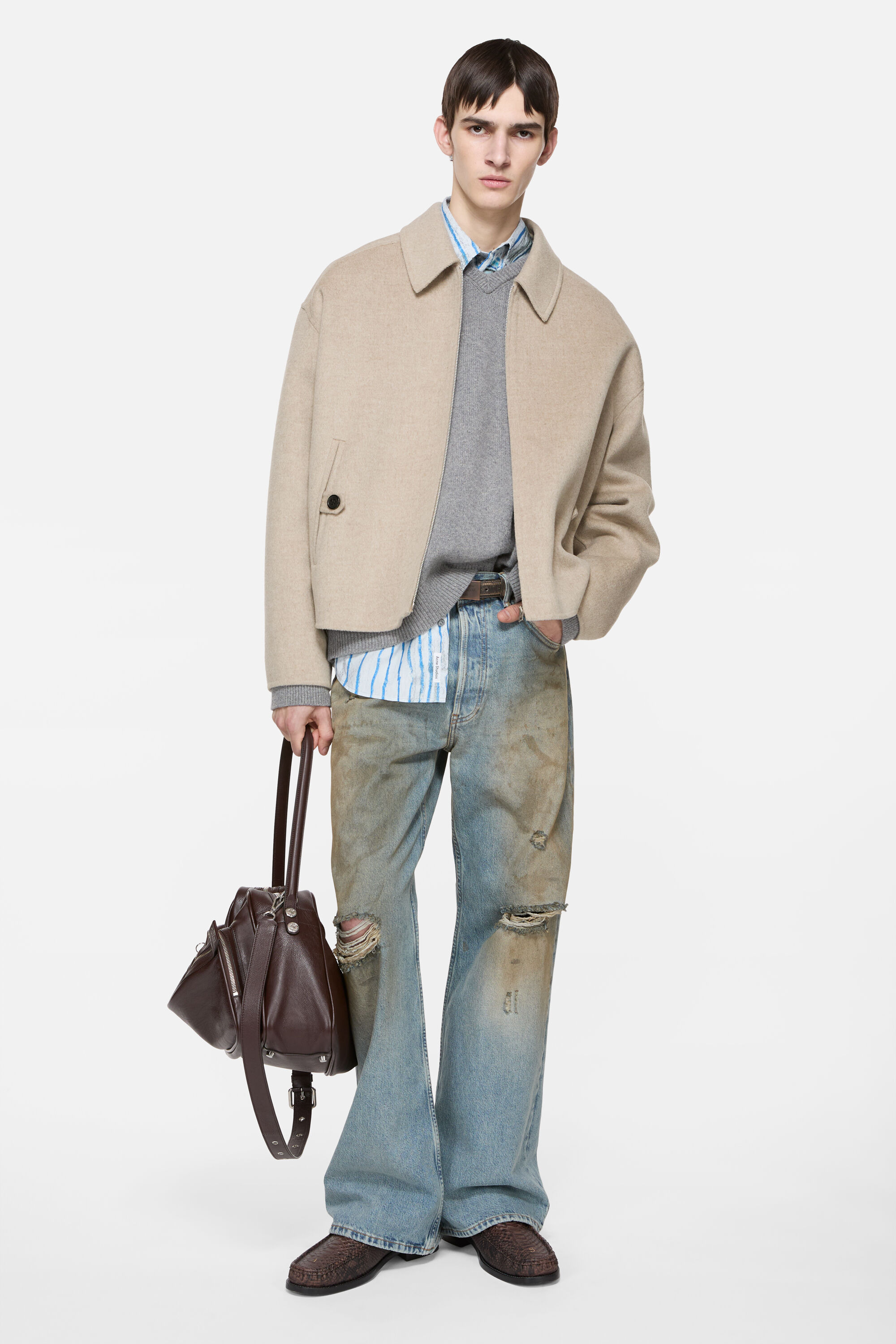 Cashmere jacket - Oatmeal melange - 2