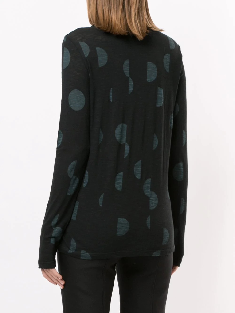 circle print long-sleeve top - 4