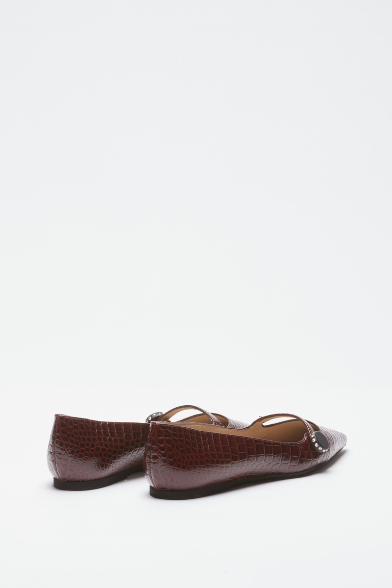 N°21 POINTED-TOE BALLERINAS IN CROCODILE PRINT outlook