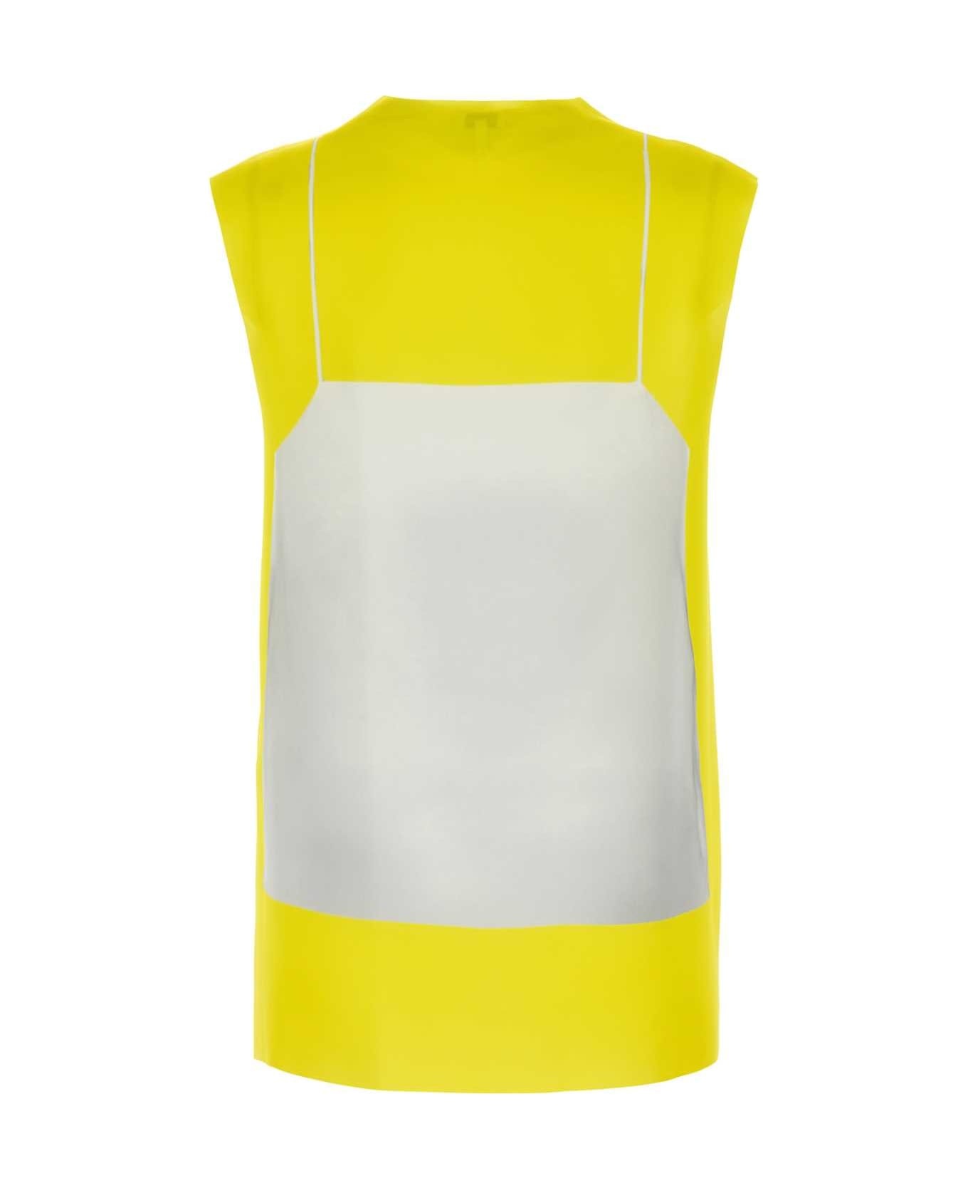 Fluo Yellow Satin Top - 2