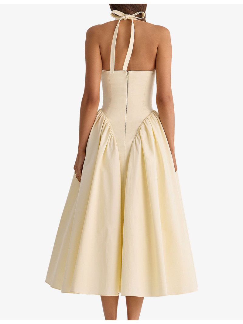 Marilyn Halterneck Stretch-Cotton Midi Dress 4