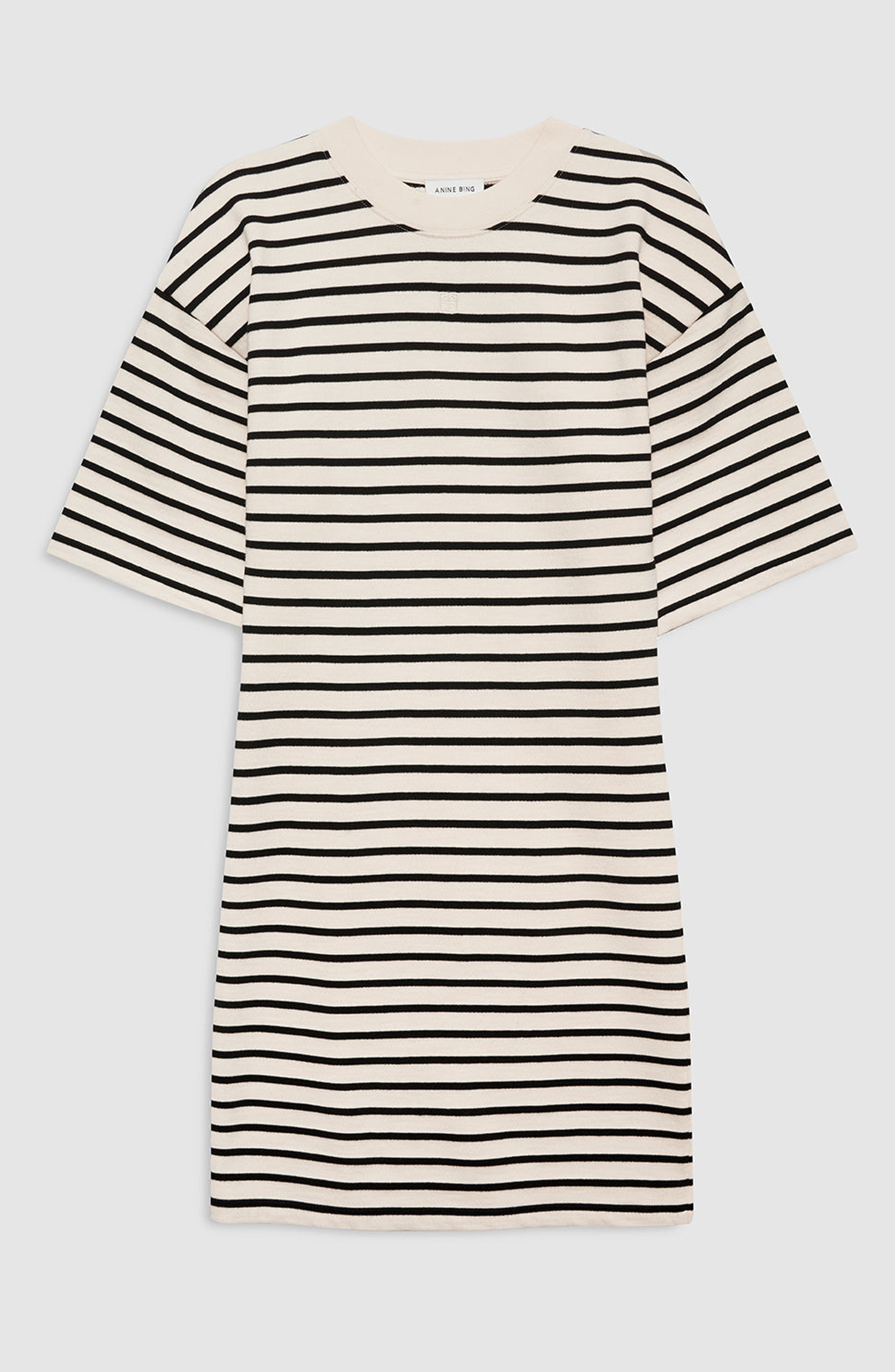 ANINE BING French Terry Mona Dress in Black /White Stripe at Nordstrom - 4