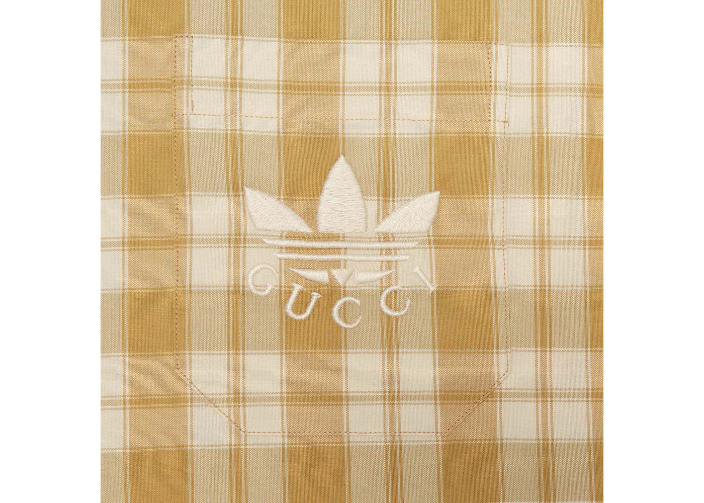 Gucci x adidas Check Cotton Shirt Beige/White - 2