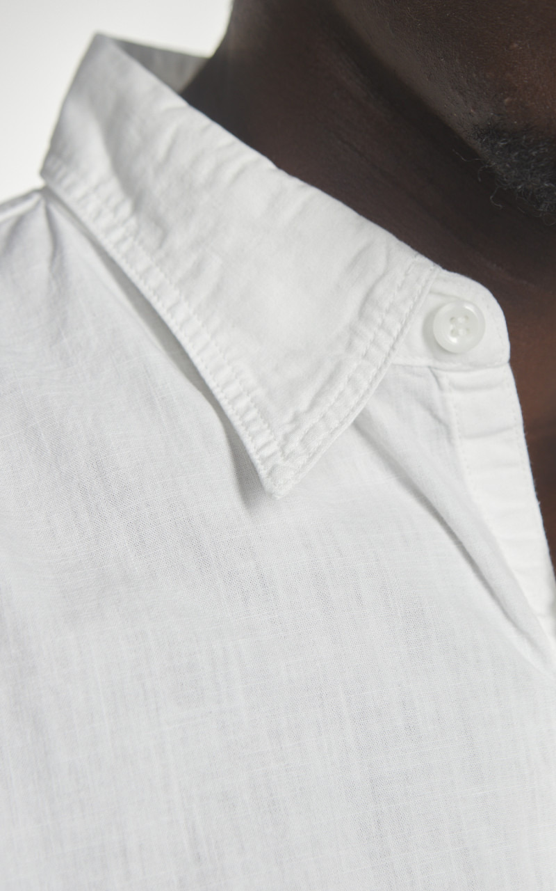 SHORT SLEEVE CHAMBRAY WORK SHIRT WHITE - 4