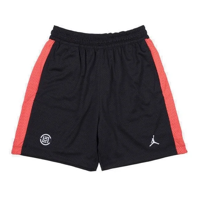 Air Jordan x CLOT Crossover Mesh Shorts Sports US Edition Black Red AR8399-010 - 1