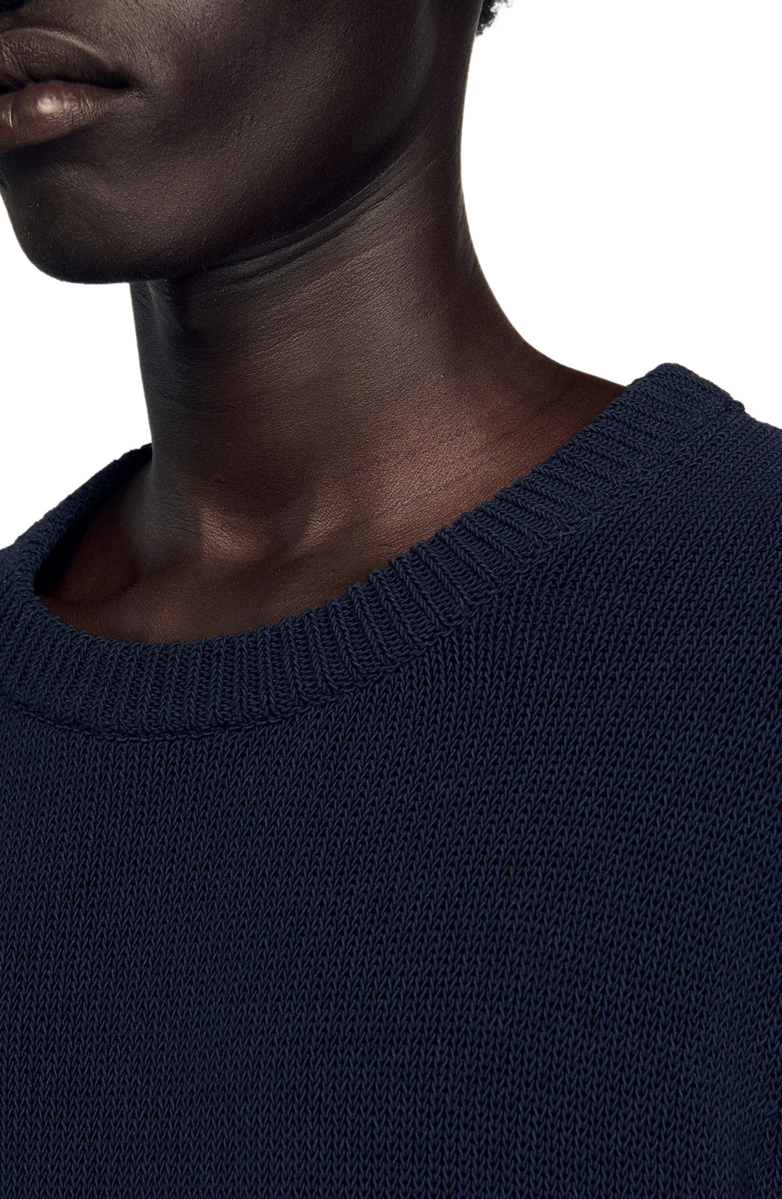 SANDRO Fine knit T-shirt in Navy Blue at Nordstrom - 4
