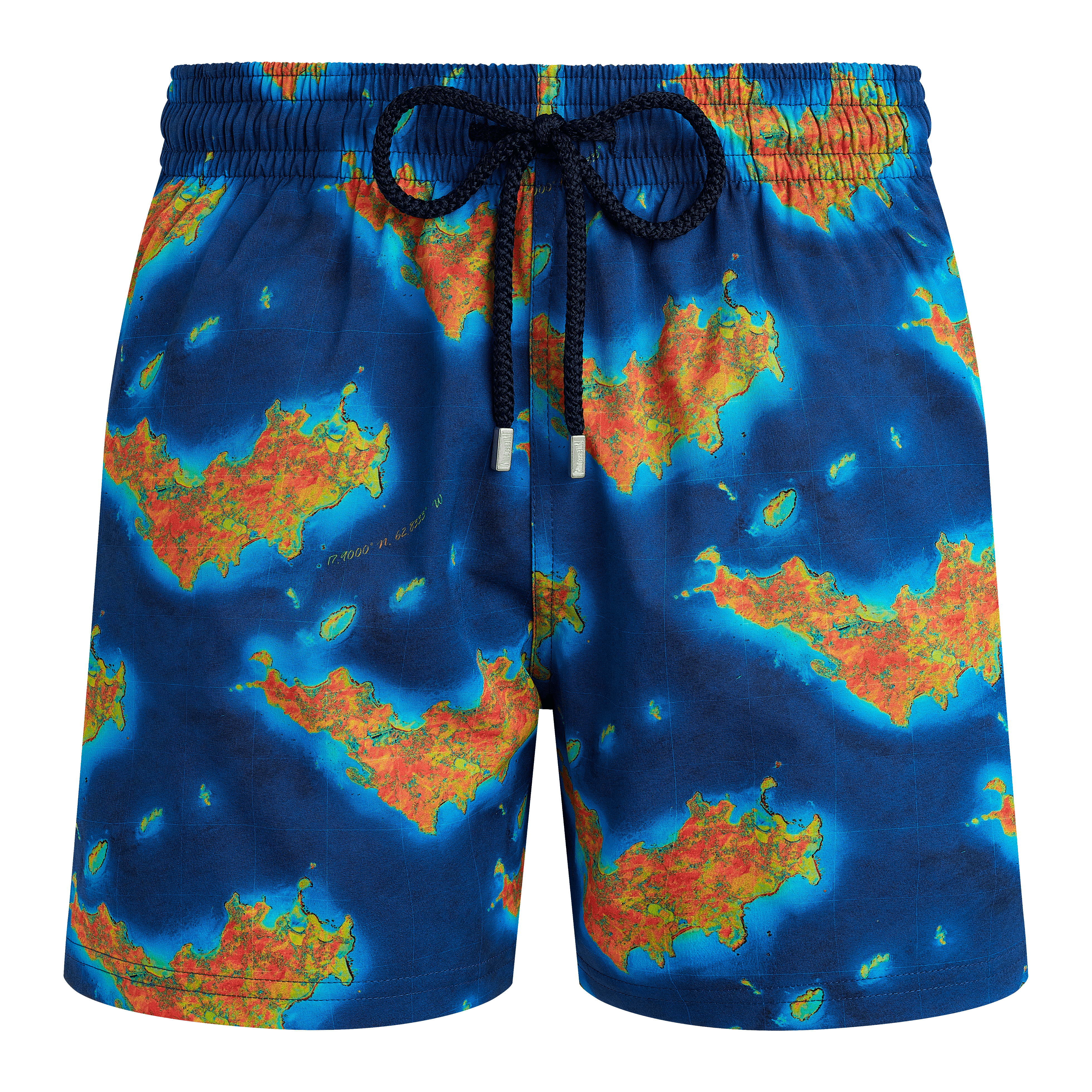 Men Stretch short Swim Trunks Bathemetrie des Oceans St Barth - 1