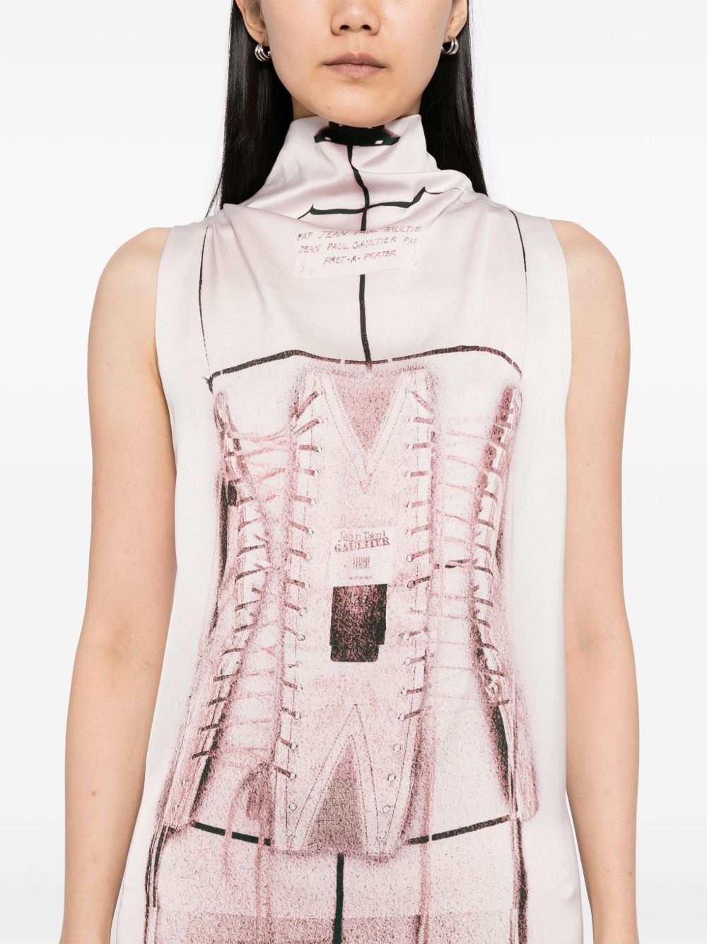 maxi bustier-print dress - 5