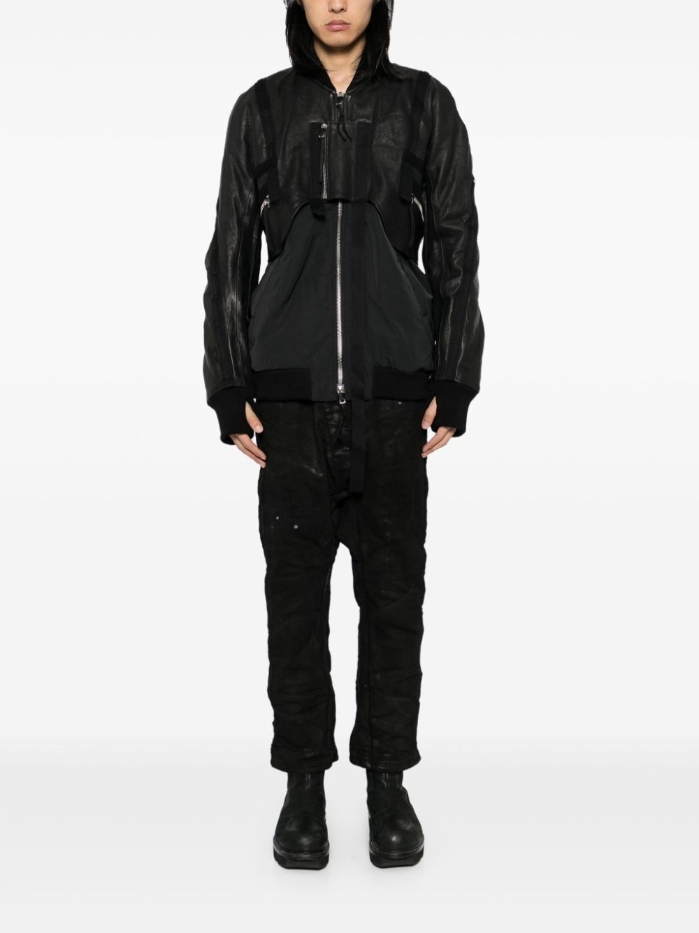 asymmetric drop-crotch jeans - 2