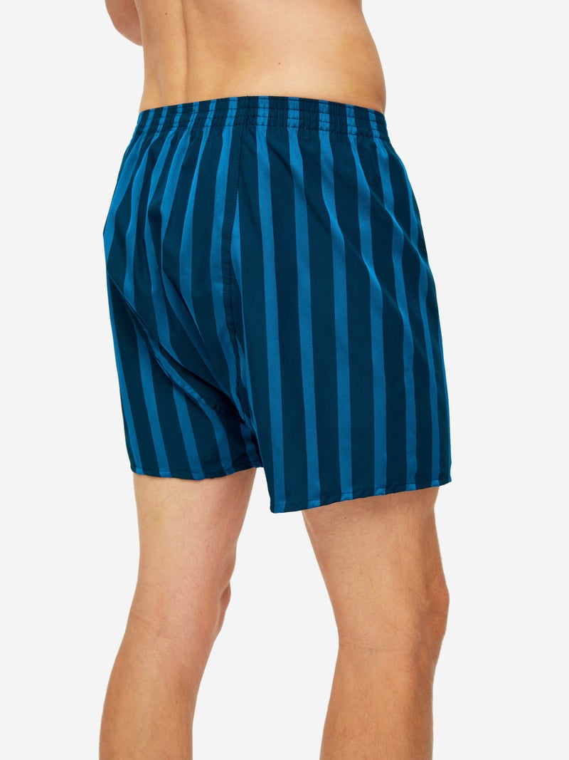 Men's Classic Fit Boxers Royal 218 Cotton Satin Navy - 2