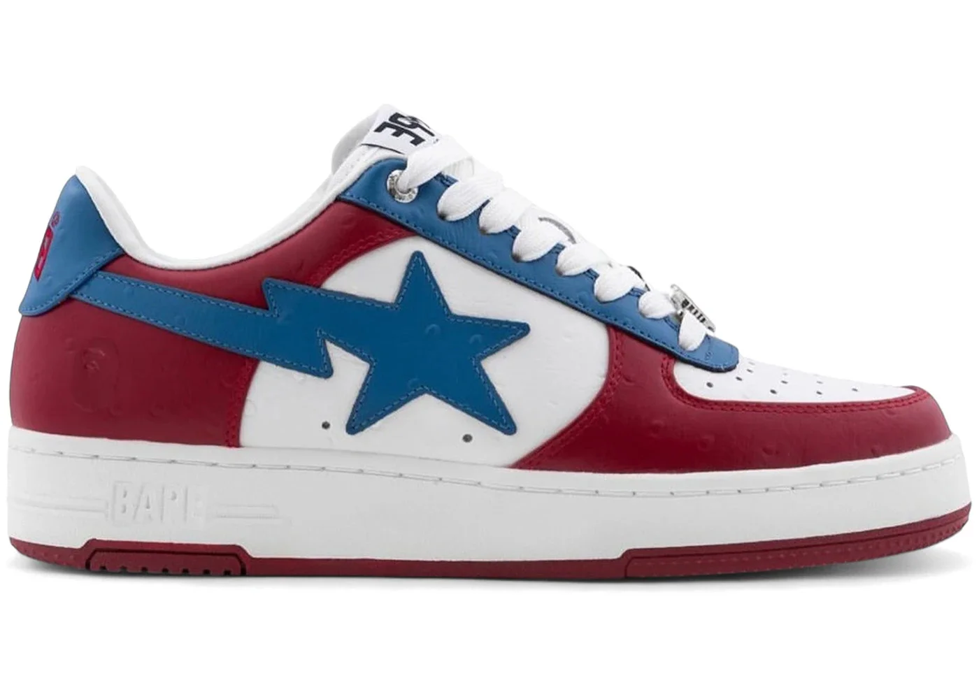 A Bathing Ape Bape Sta #3 Red Blue Ostrich - 1