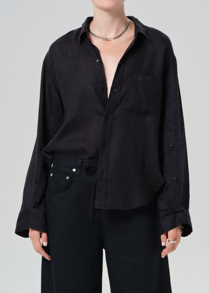 Citizens of Humanity Kayla Shrunken Linen Shirt
In Black outlook