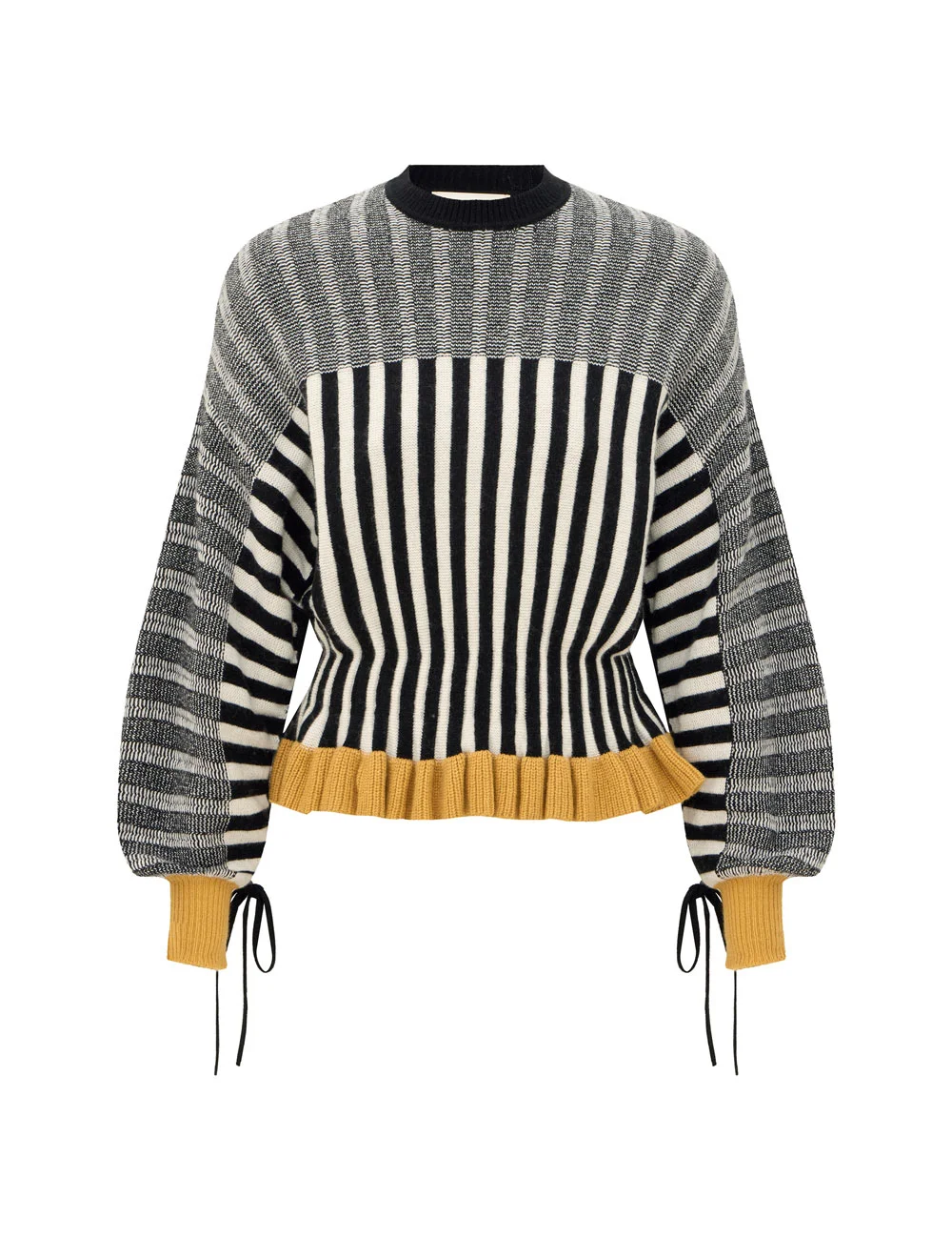 CLASH WOOL DRAWN SWEATER - 1