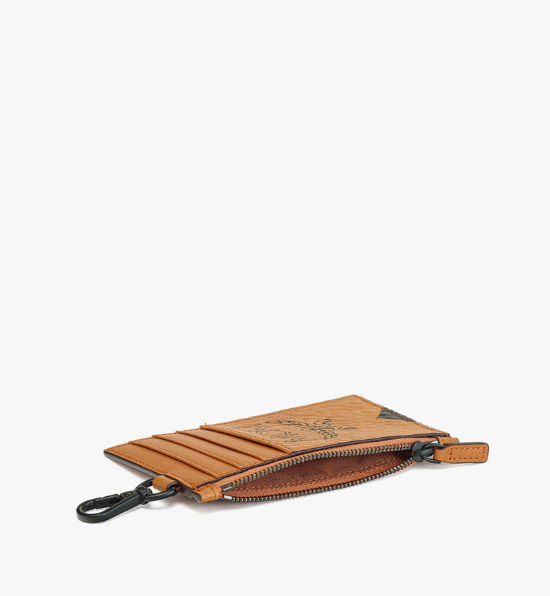 MCM Aren Lanyard Card Case in Maxi Visetos outlook