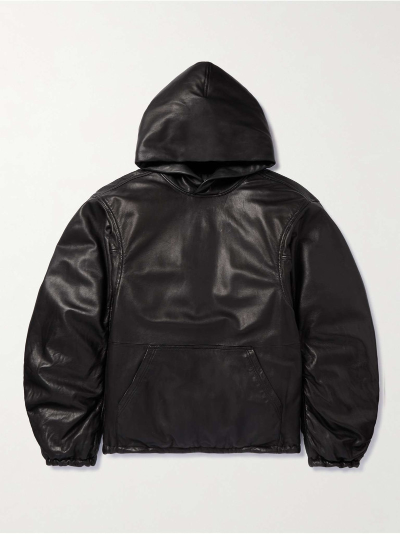 Oversized Full-Grain Leather Hoodie 1