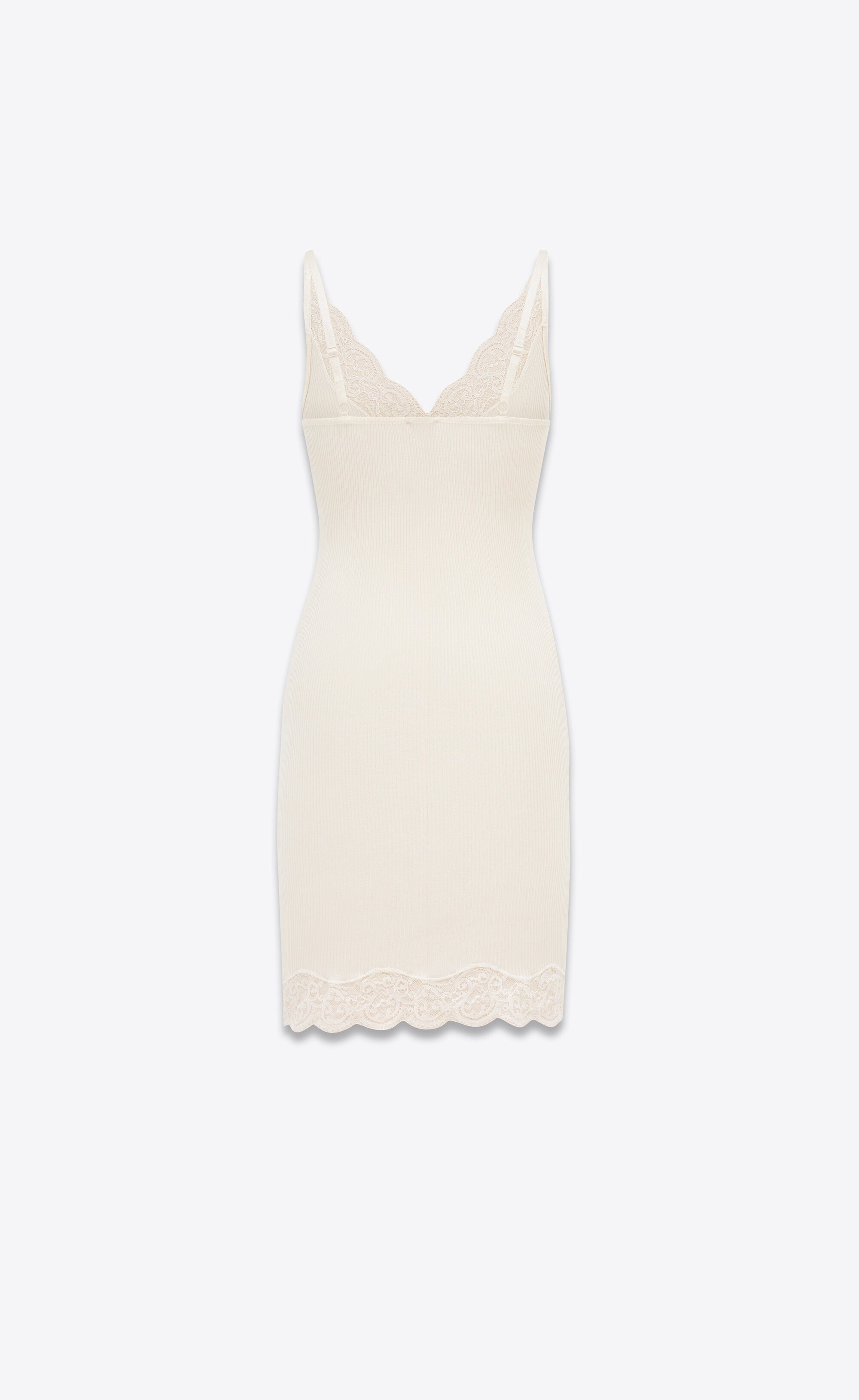 laced slip dress in ribbed silk jersey - 2