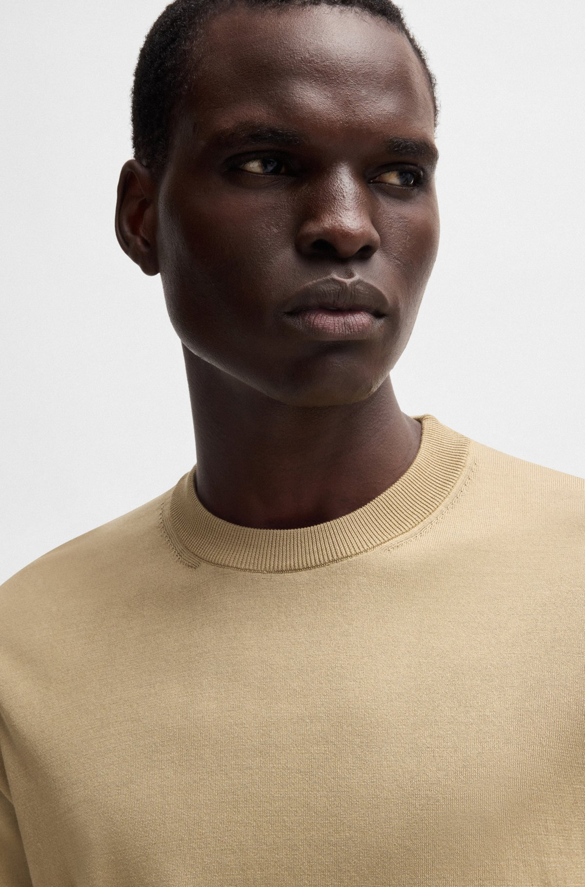 REGULAR-FIT KNIT T-SHIRT IN SILK AND COTTON - 3