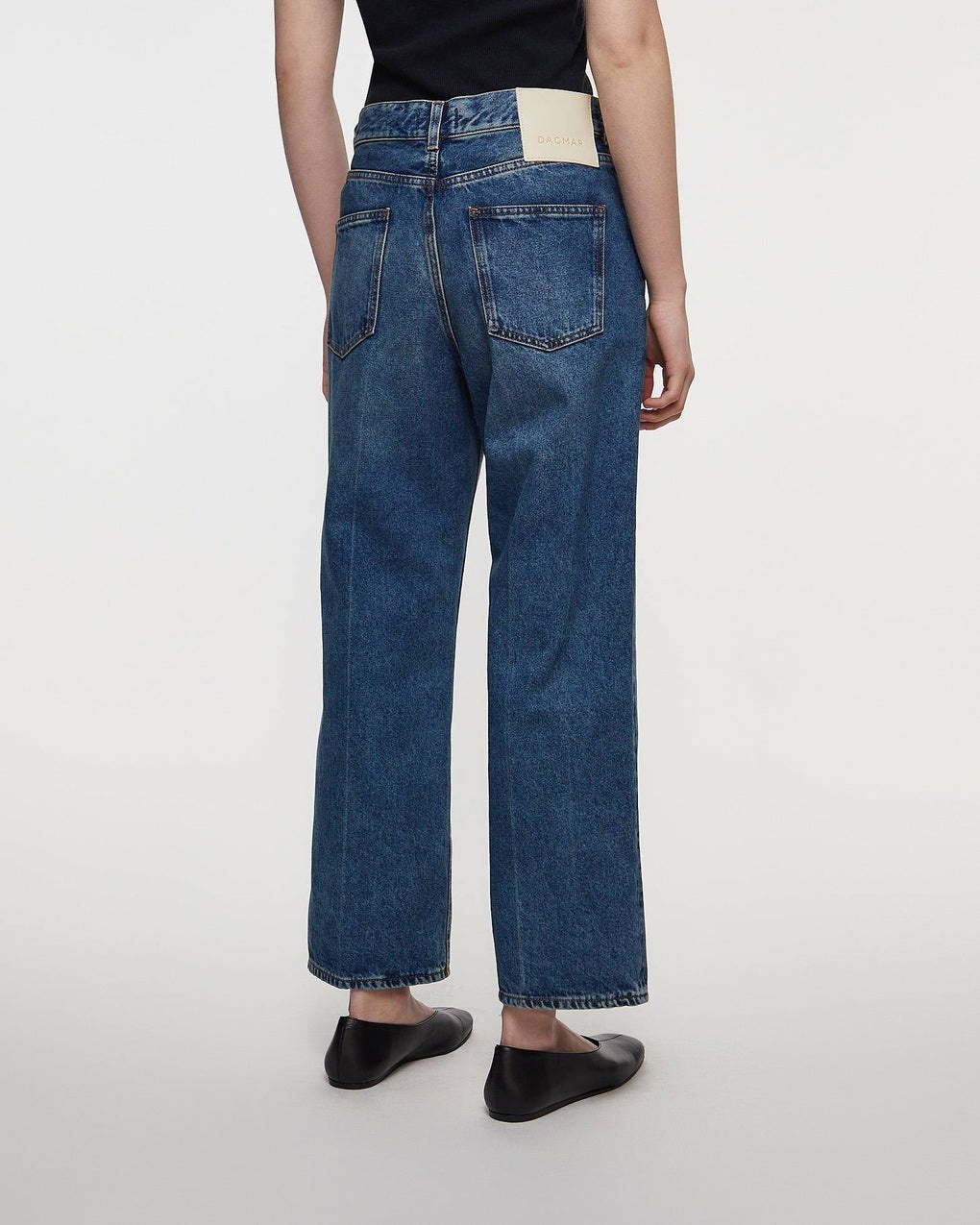Jeans Cropped Vintage Blue Denim Blue - 4