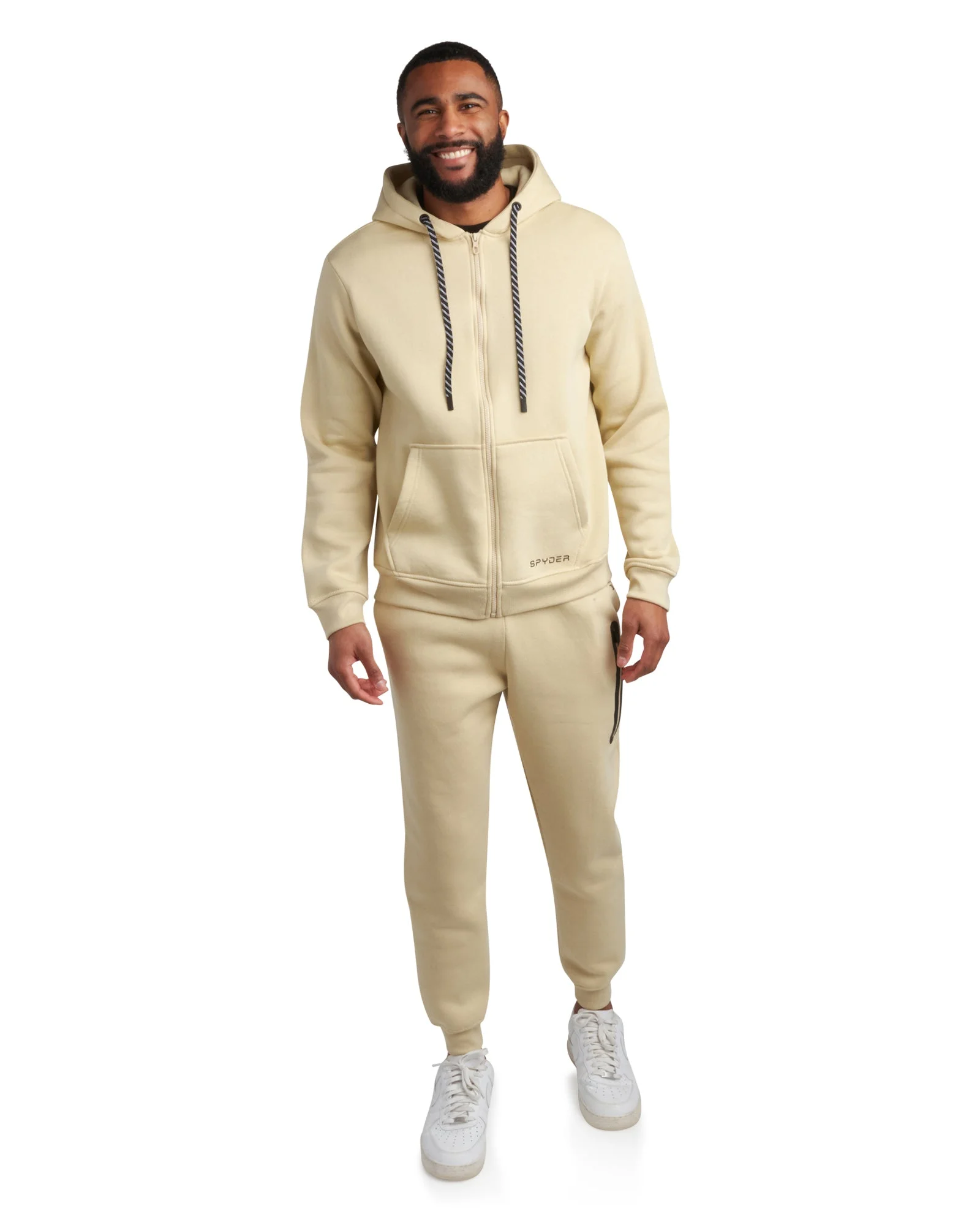 Men's Fleece Full Zip Jogger Set - Cloud - 1